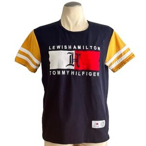 Vintage Tommy Hilfiger tee tshirt - blue white red yellow Lewis Hamilton